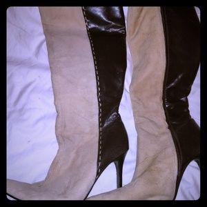 Beautiful two-tone heeled boots